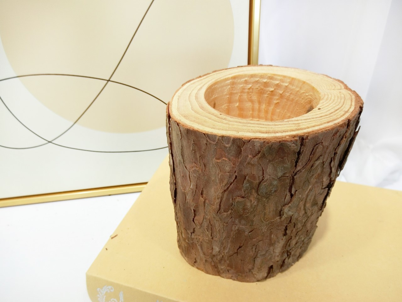 YW053松木帶孔13-15*15cm孔8cm