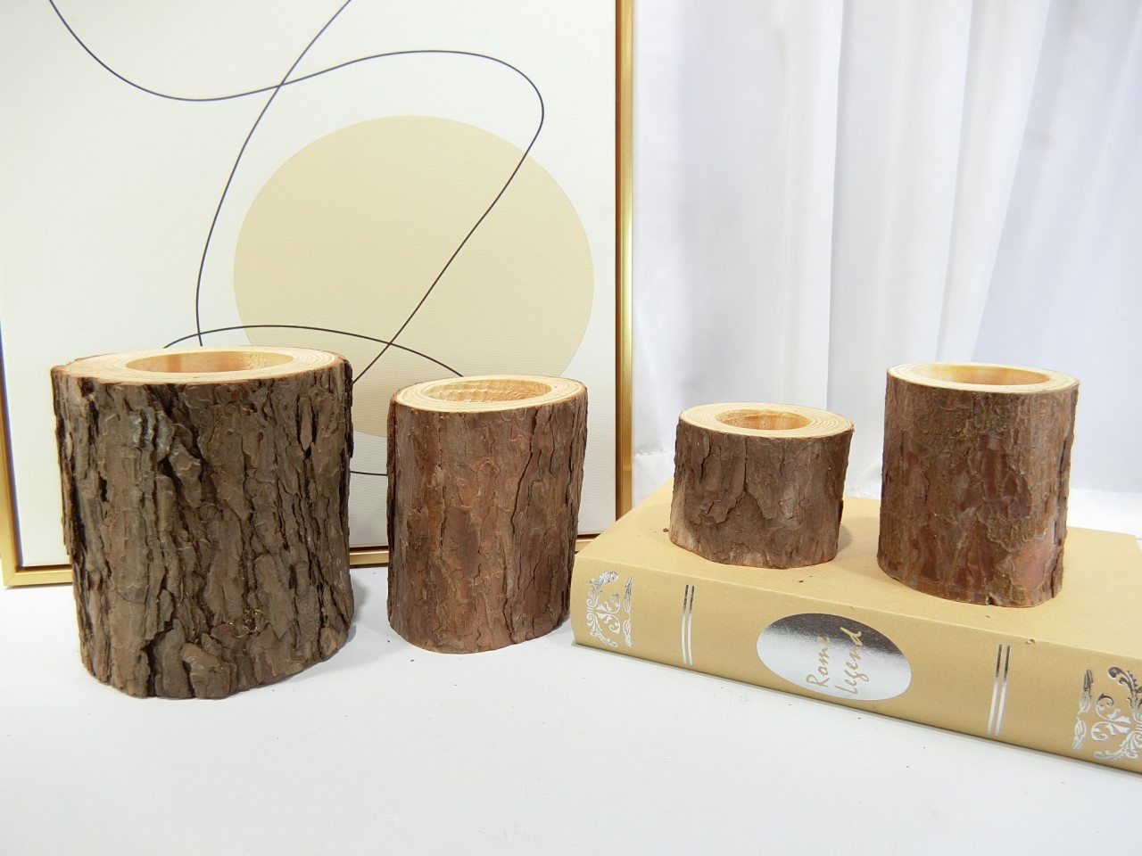 YW053松木帶孔13-15*15cm孔8cm
