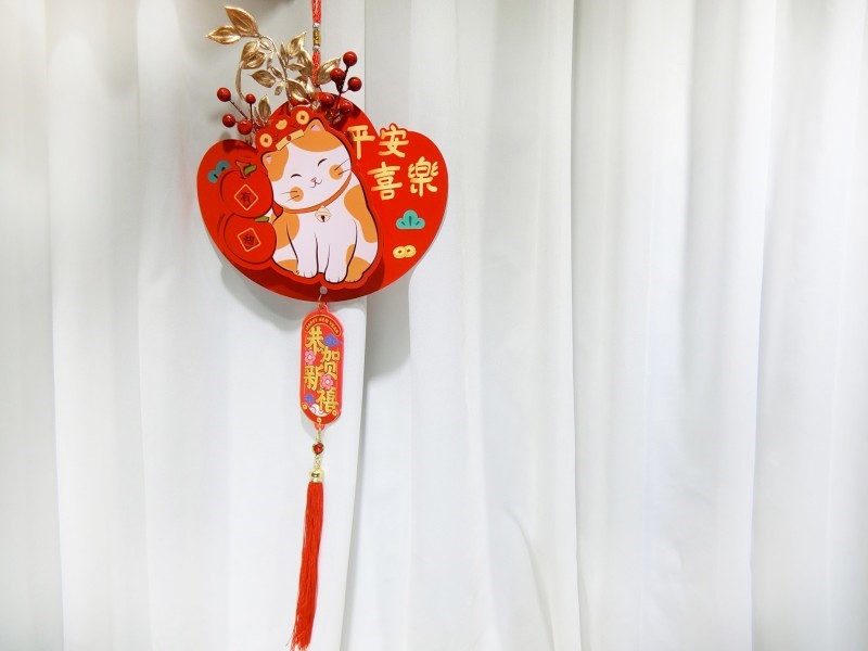 木片招財貓新年掛件XDL666-20(96