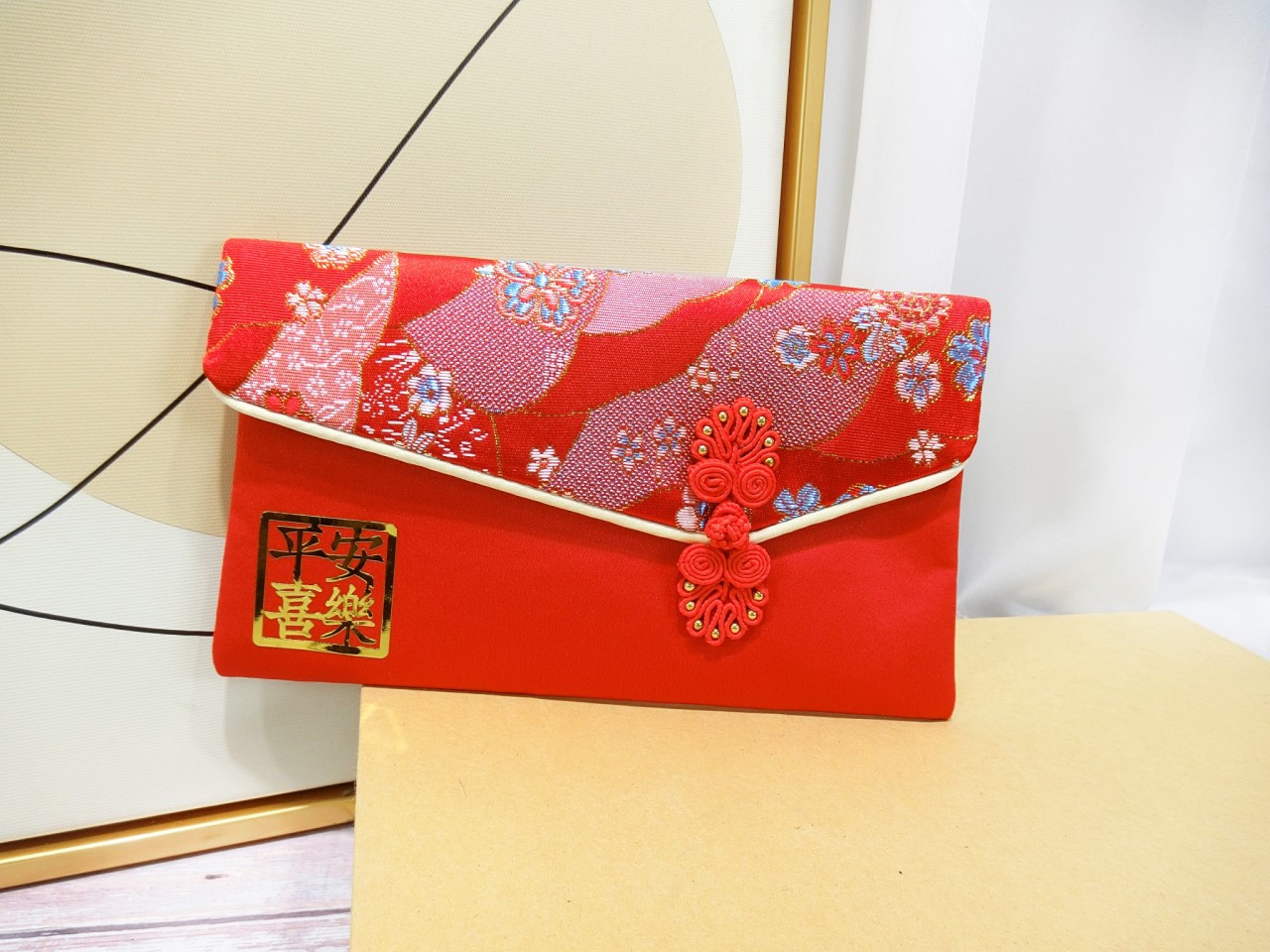 布藝紅包-橫式平安喜樂+櫻花
