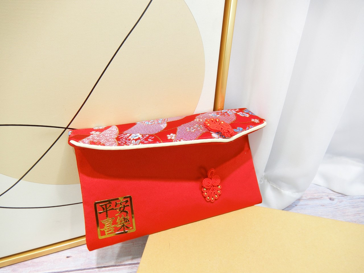 布藝紅包-橫式平安喜樂+櫻花