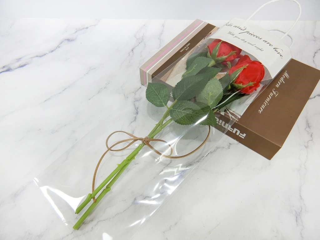 塑膠+ 紙製單支花袋10入40x15cm(