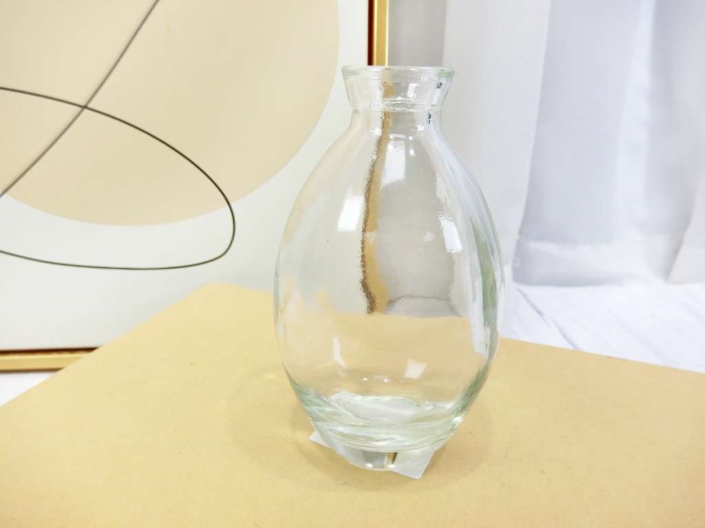 扁C綠透明玻璃花瓶(308)