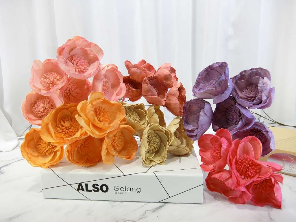 索拉牡丹花8cm(8)5入-染*