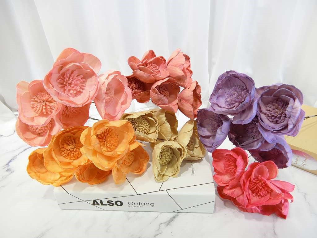 索拉牡丹花8cm(8)5入-染*