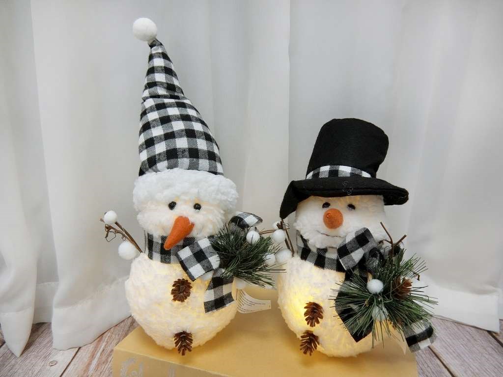 XX0408010小雪人燈光28cm(黑格)