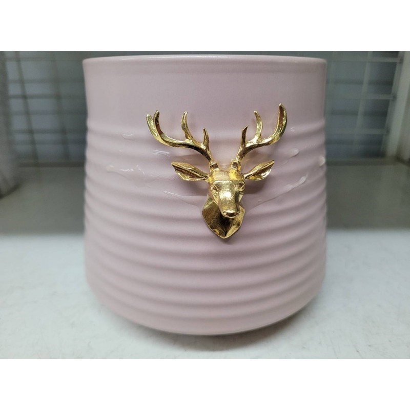 JC0600042陶瓷花盆(30)鹿頭