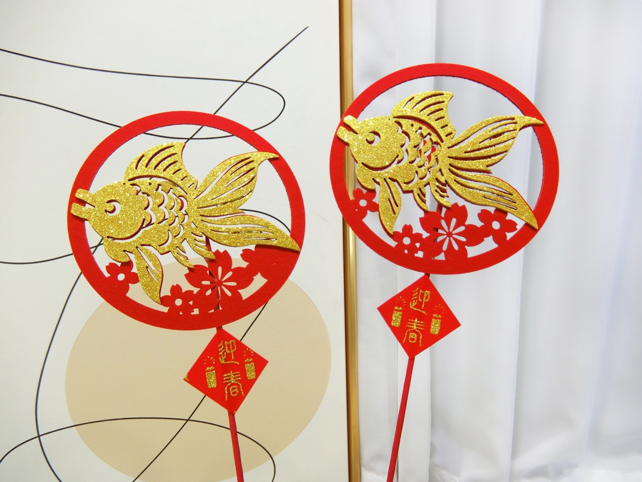 竹籤單魚花邊絨布貼片+小貼片10?