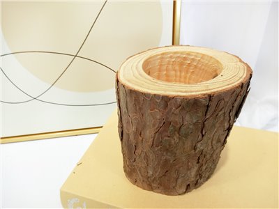 YW053松木帶孔13-15*15cm孔8cm