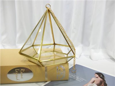 玻璃罩1717六邊鑽17X17CM金(31)