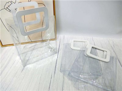 PVC透明花袋26x22x12(6)手柄白