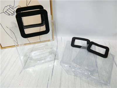 PVC透明花袋26x22x12(6)手柄黑