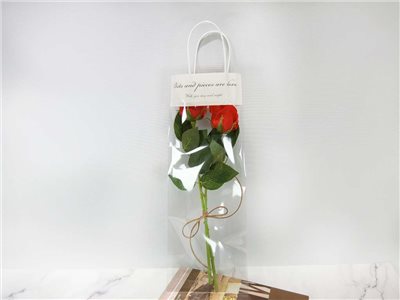 塑膠+ 紙製單支花袋10入40x15cm(