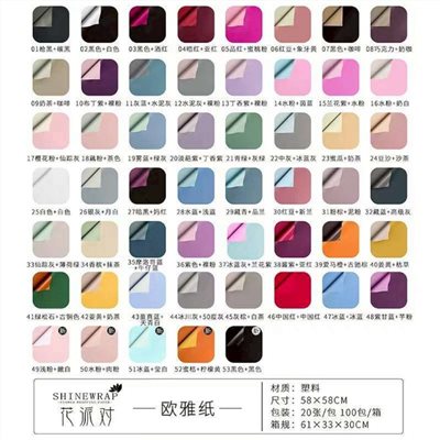 包裝紙韓菲紙雙色(49)20入