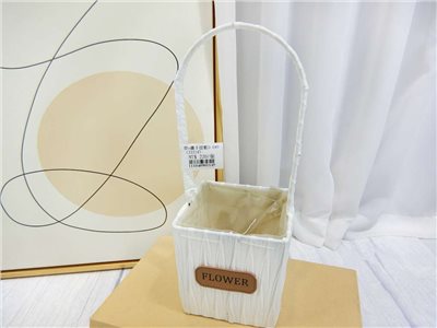 塑+鐵手提籃D-049 (222)白