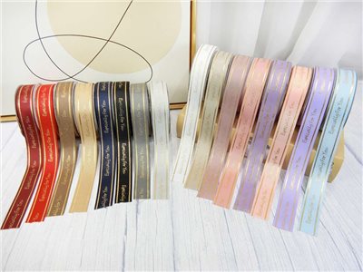 2.5cm燙金英文緞帶22.5米(99)