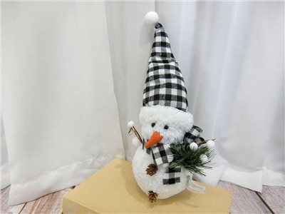 XX0408010小雪人燈光28cm(黑格)