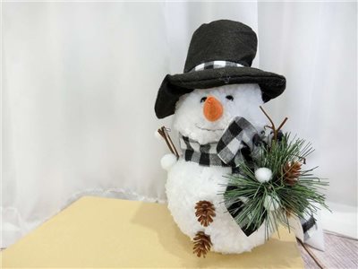 XX0408011小雪人燈光28cm(黑帽)
