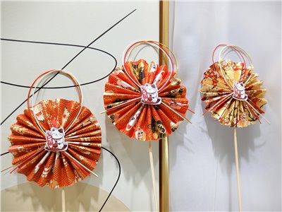 圓形招財貓紙扇9.5公分10入
