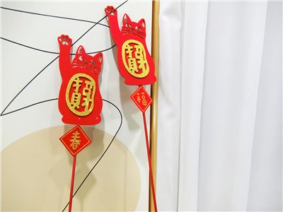 竹籤招財貓+小貼片10入