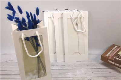開窗卡紙花袋34X16X13(白)(6)