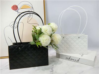 壓紋花袋13x22x10(26)黑