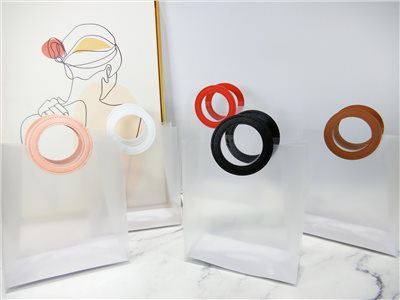 透明花袋圓手環23x20x10(26)白