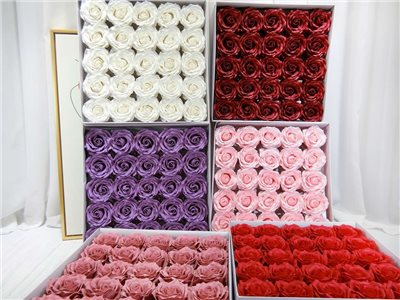 6層捲邊玫瑰香皂花25入(202)